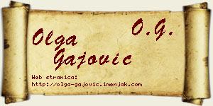 Olga Gajović vizit kartica